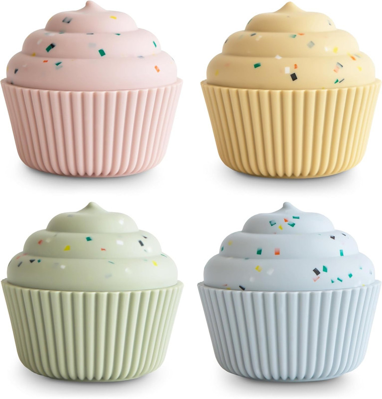 Silicone Mix and Match Cupcake Toy 4 Pack | Mold Free