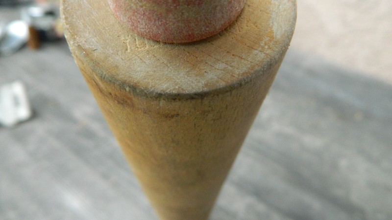 VINTAGE Wooden Rolling Pin Red Handle 15" Kitchen Retro Decor gallery