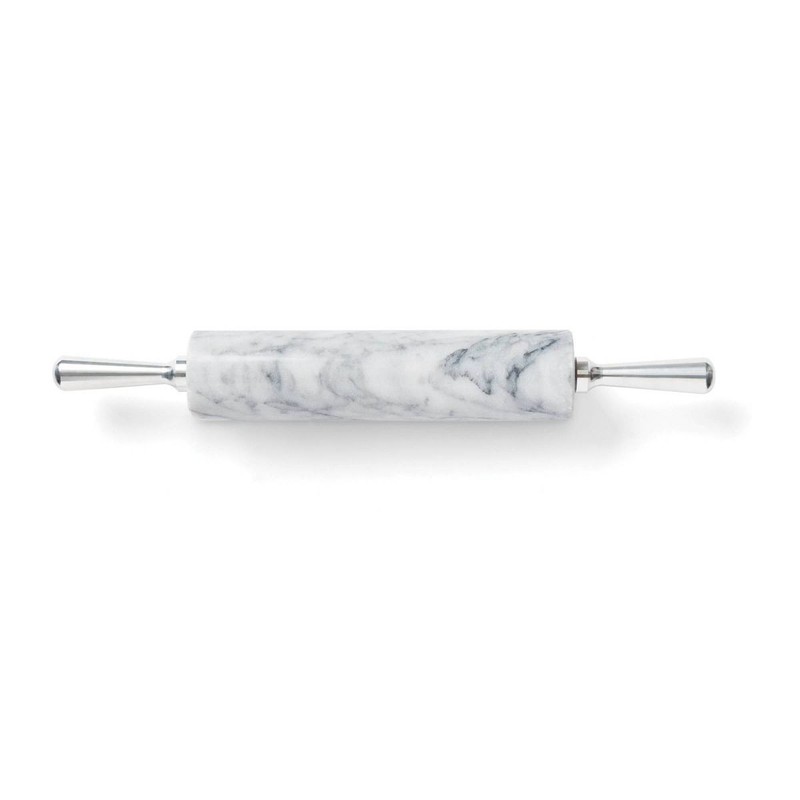 MARBLE ROLLING PIN with Aluminum Handles Non Stick Baking Tools White FOX RUN