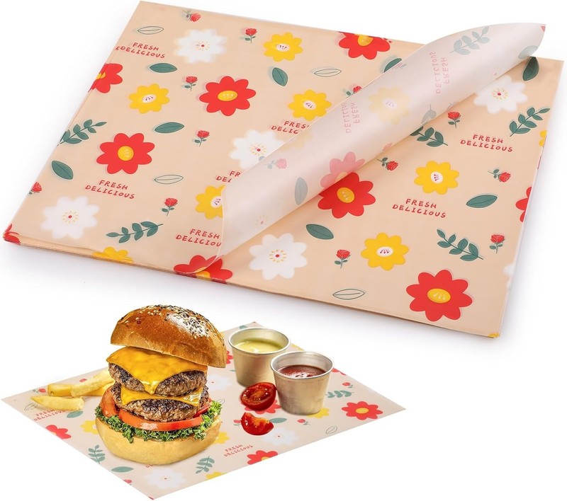 eRic Memorial Day Waxed Deli Paper Sheets for Food 11 * 15 Inch, 100 Pcs