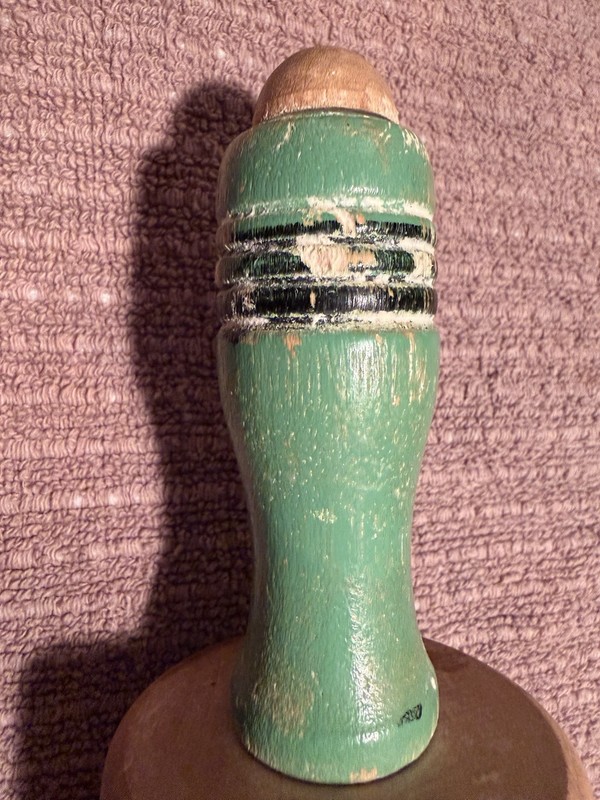 Rustic Farmhouse Kitchen Large 17.5” Green Black White Handle Wooden Rolling Pin gallery