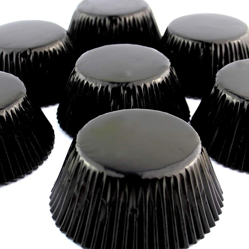 Elegant Black Foil Cupcake Liners - 200 Count for Stylish Baking & Celebrations gallery