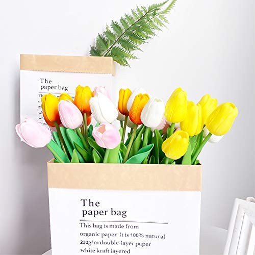 24pcs Multicolor Artificial Tulips Flowers Fake Faux PU Tulip Tulip Flower24 gallery