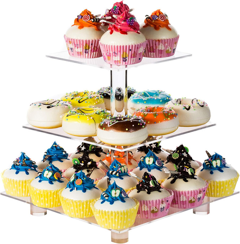 Cupcake Stand, 3 Tier Cupcake Stand for 24 Cupcakes, Clear Acrylic Cupcake Tower gallery