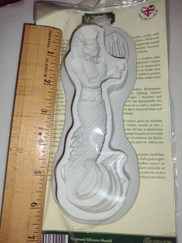Katy Sue Designs KSD Silicone Mould Neptune Merman Cake Chocolate Decorations gallery