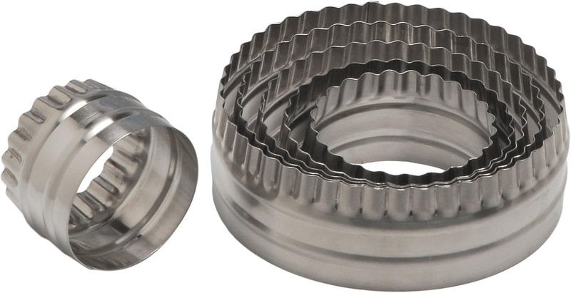 Double Sided Large round Cutters in Graduated Sizes, Fluted & Plain Edges, Stain gallery