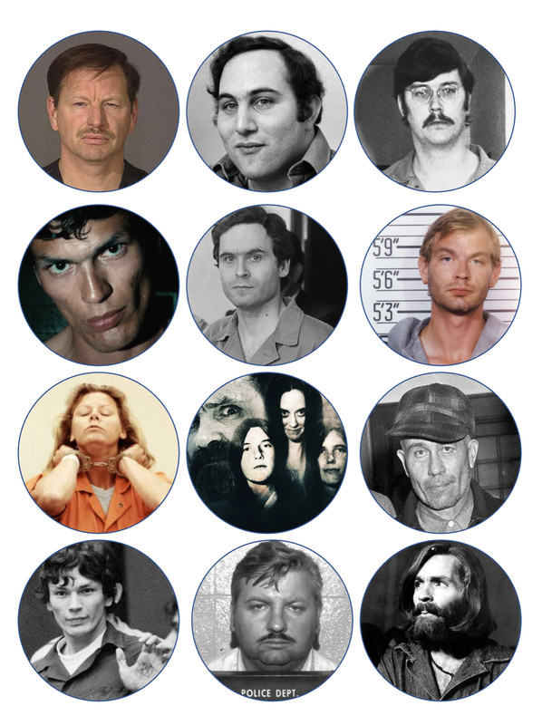 Set of 12 Serial Killer, edible wafer paper, cupcake, dessert, cookie toppers