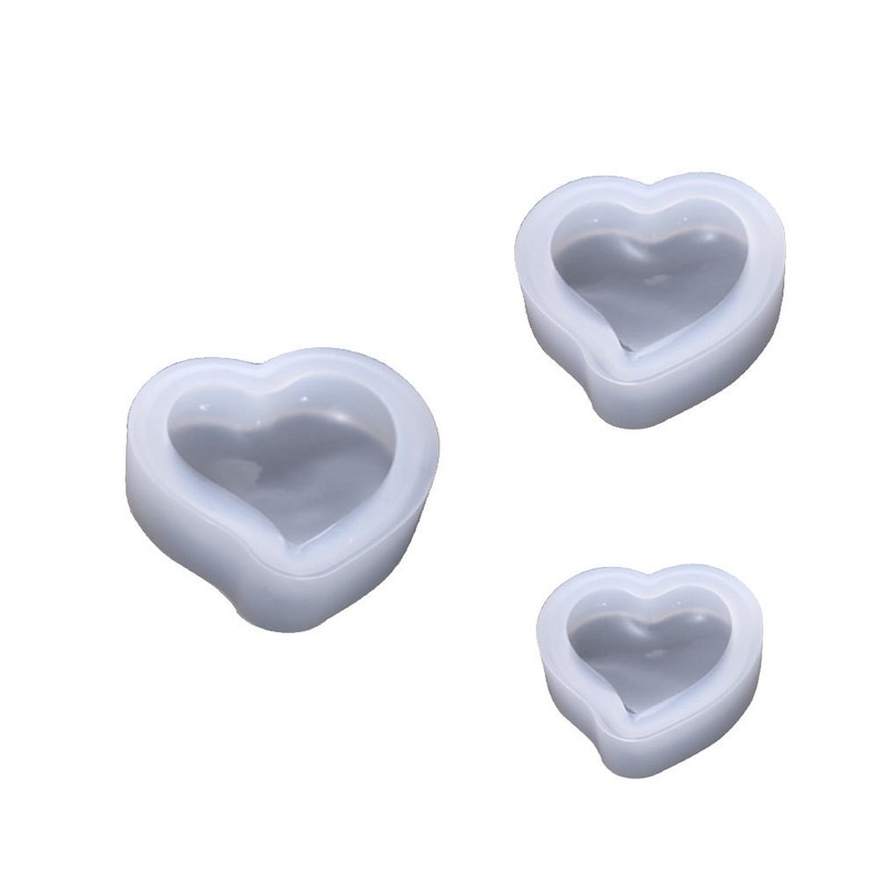 3Pcs Heart Shape Silicone Crystal Drop Jewelry Mold White Easy to Form gallery