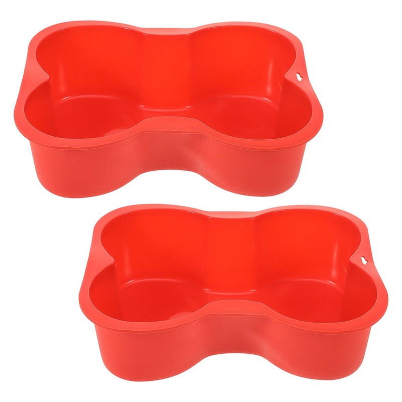 2PCS Dog Bone Cake Pan: Silicone Bone Shaped Cake Mold for Dog Birthday - Puppy gallery