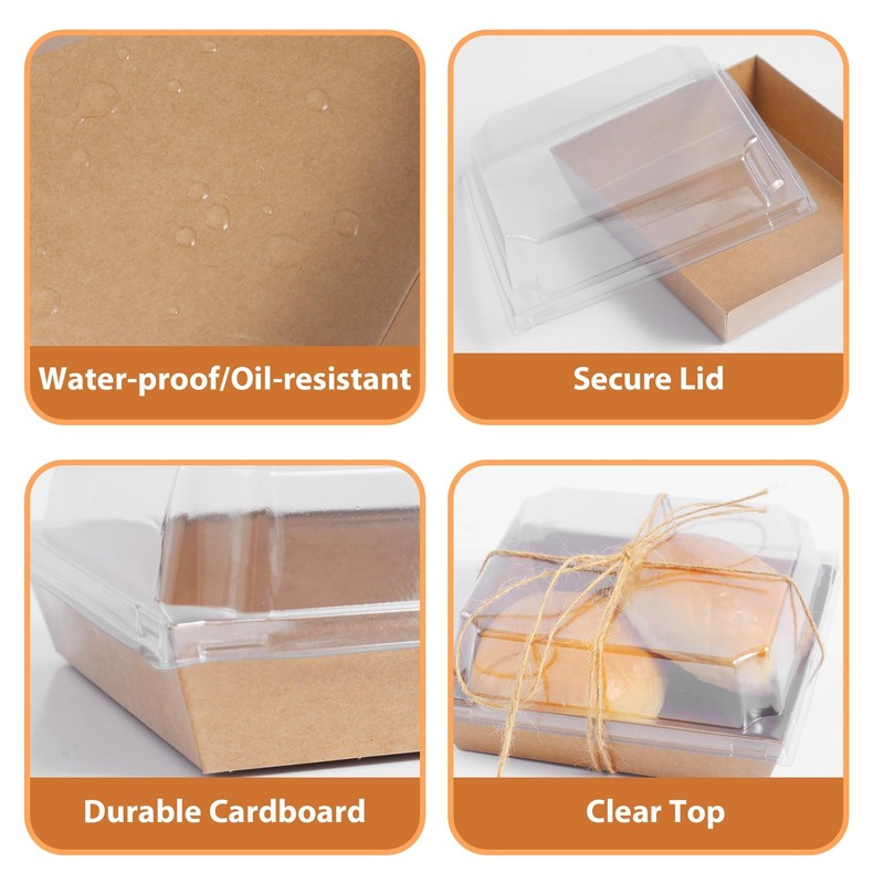 Charcuterie Boxes with Clear Lids (50 Pack) Mini Containers To Go Paper Small gallery