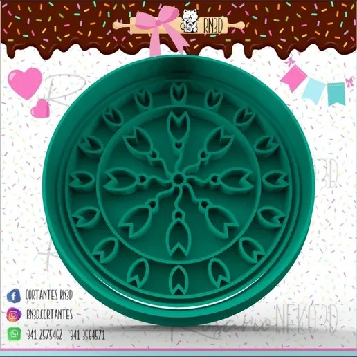 Mandala with floral cookie cutter – cookie cutter