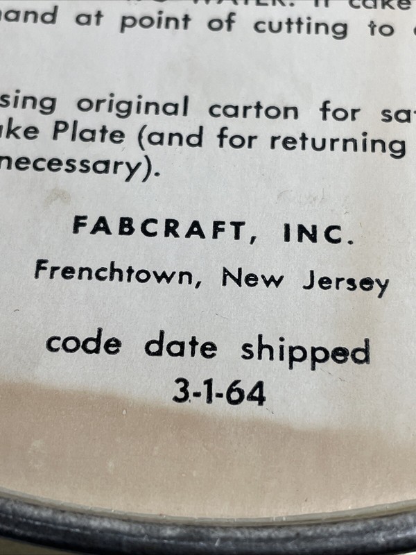 Vintage Fabcraft Happy Birthday Metal Cake Plate Rotating 1964 WORKS gallery