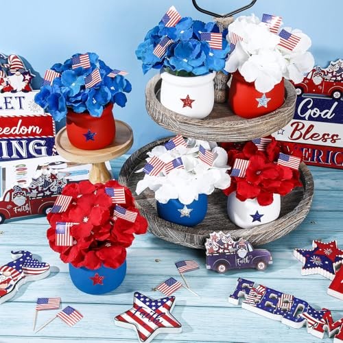 Funnymoom 6 Pack 4th of July Table Decor 250th Anniversary Artificial Flowers gallery