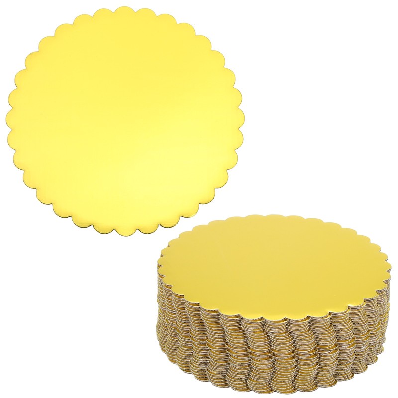 30 Pcs Cardboard Cake Rounds, 8 Inch Cake Board for Desserts, Gold
