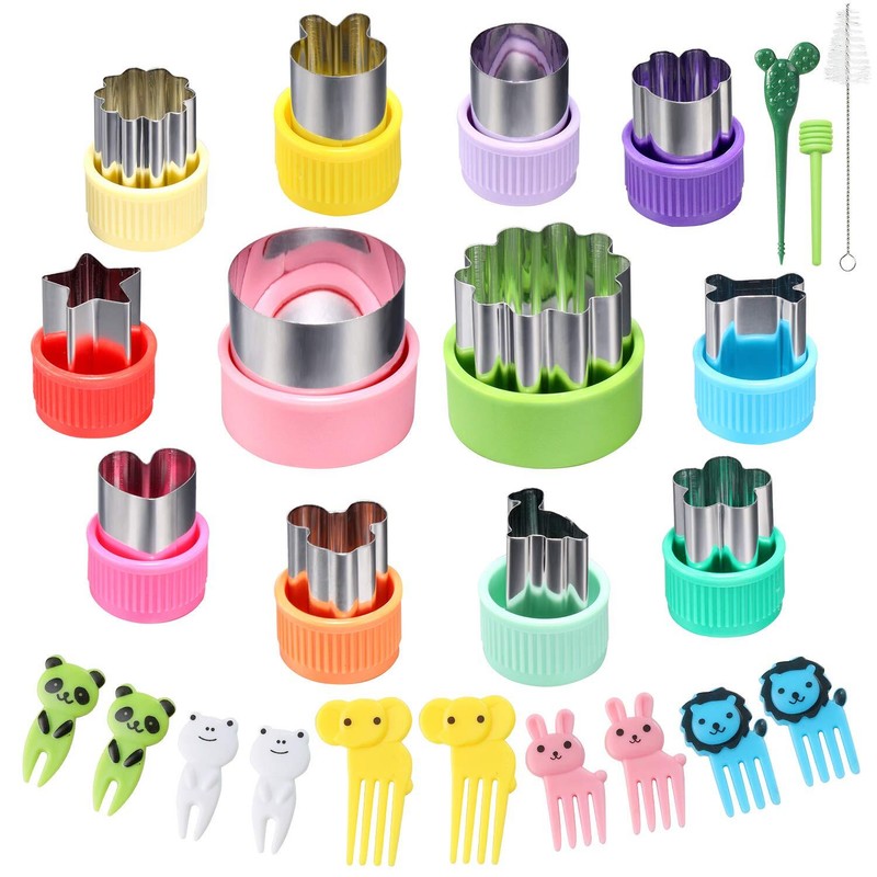12 Pcs Vegetable Cutter Shapes Set Mini Cookie Fruit Pie Stamps Mold for Baking