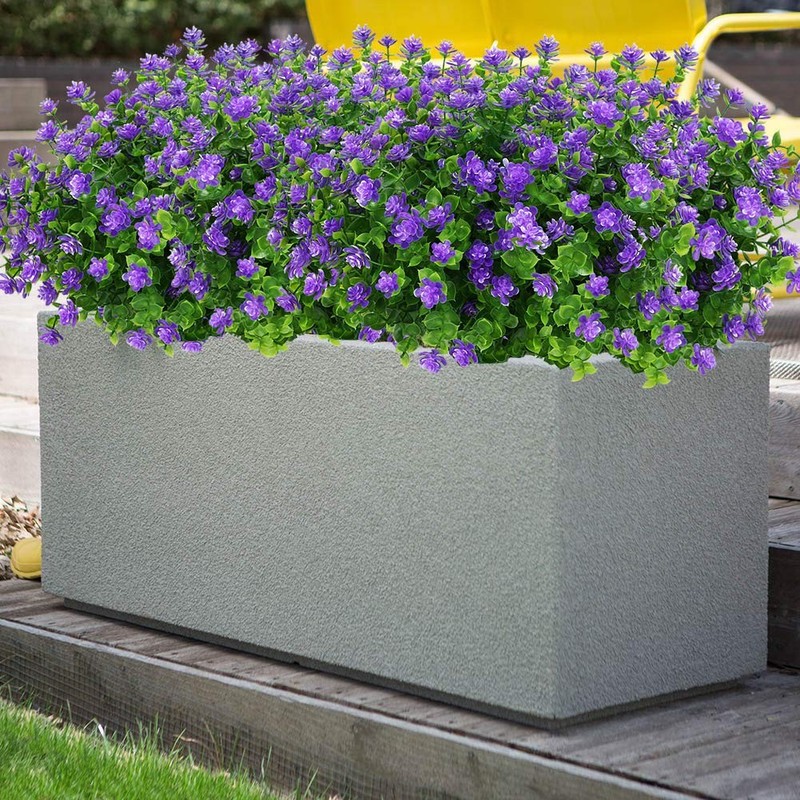 Klemoo 24 Bundles Outdoor Artificial Fake Flowers Uv Resistant No Fade Boxwood gallery