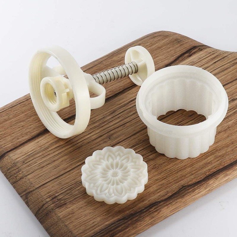 Moon Cake Mold Set Cookie Stamp 5pcs 100g Stamps, Thickness Adjustable DIY Co... gallery