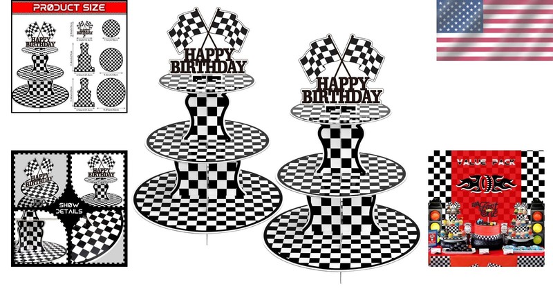 Race Car Cupcake Stand 2 Pack Birthday Party Decorations Truck Theme Favors gallery