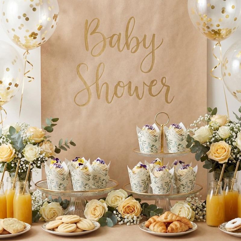300 PCS Wildflower Tulip Cupcake Liners Floral Paper Muffin Baking Cup Decor gallery