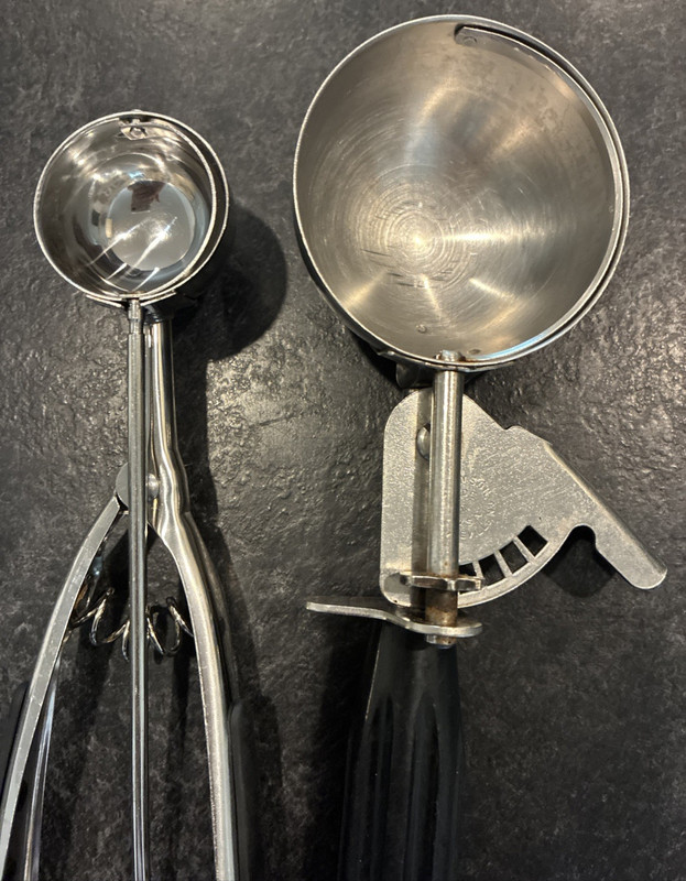 Vintage Williamson Ice Cream Scoop and Farberware Cookie Scoop Set Kitchen Tools gallery