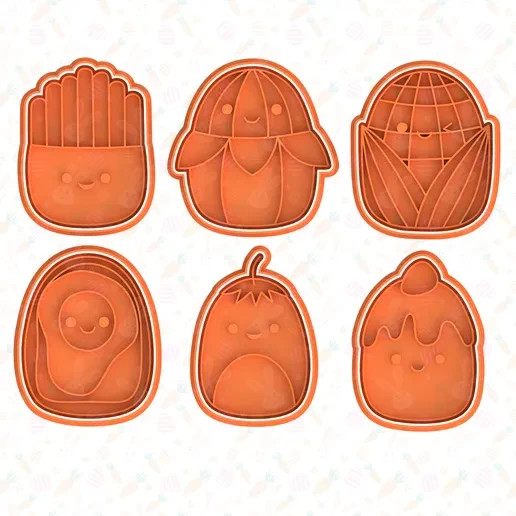 Squishy food cookie cutter set of 6