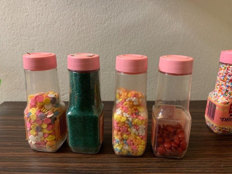Lot of Vintage 1970s Cake Mate Schilling Fancy Decors Bottles Silver Snowflake gallery