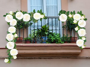 Flower Garland. Lights, White Floral Garland Fake Flowers for Home Wedding gallery
