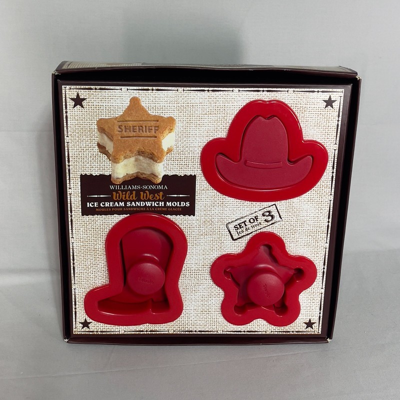 Wild West Williams-Sonoma Party Ice Cream Sandwich Molds Boot Hat Sheriff Cowboy gallery