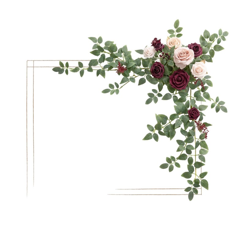 Ling’S Moment Lings Moment Wedding Artificial Welcome Sign Flowers Swag Arch