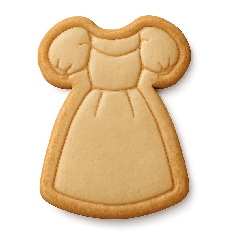 Puff Sleeve Dress Cookie Cutter & Stamp, Fondant & Clay Cutter – 3×4″