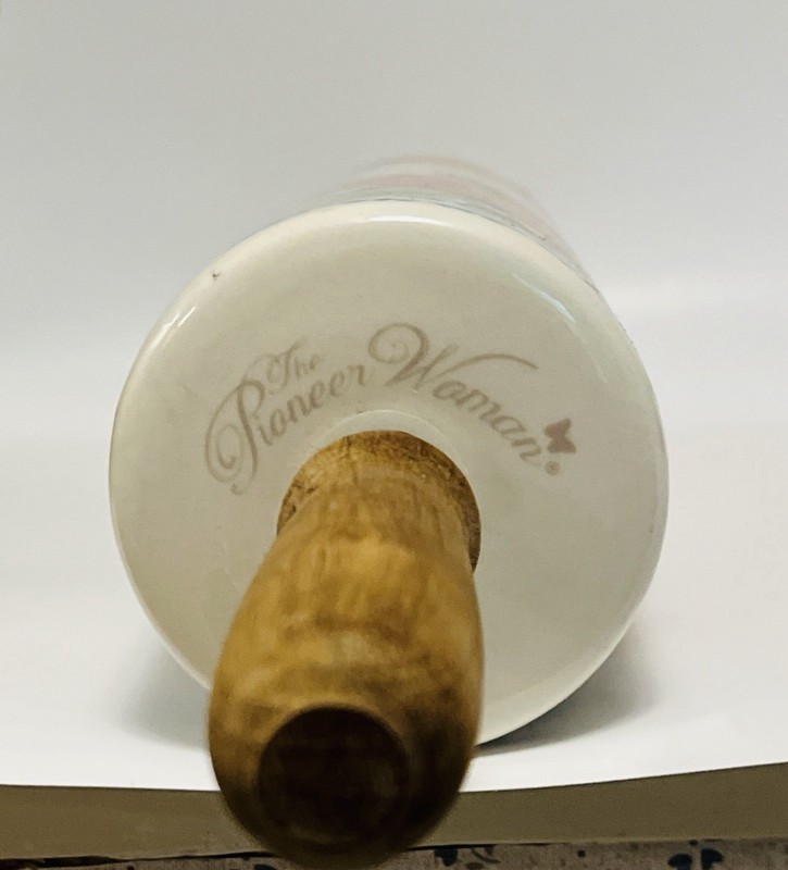 PIONEER WOMAN Vintage Floral Ceramic Rolling Pin w/ Wood Handles gallery