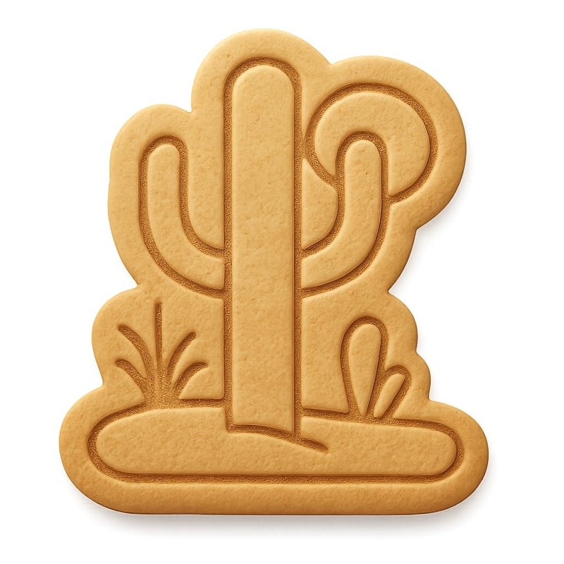 Cactus Scene Cookie Cutter & Stamp, Fondant & Clay – 4×3.1