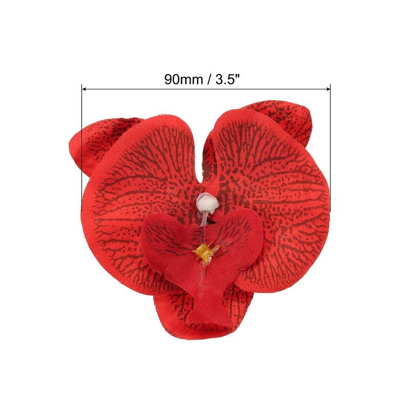 40Pcs 3.5" Artificial Silk Butterfly Orchid Flower Heads for DIY, Red gallery