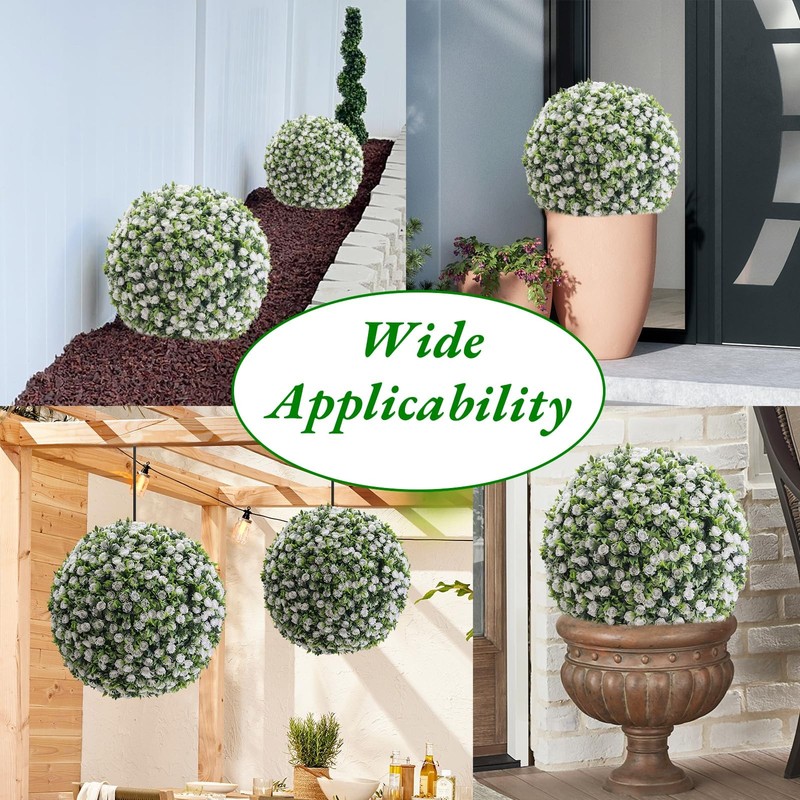 Garveehome 17 In Artificial Topiary Balls 2Pcs Flower Topiary Ball Decorative gallery