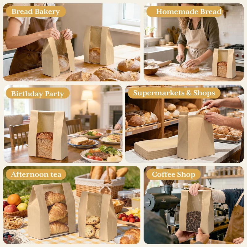 Bread Bags for Homemade Bread, 101 Pcs Sourdough Bags with Windowand 120 Seal... gallery