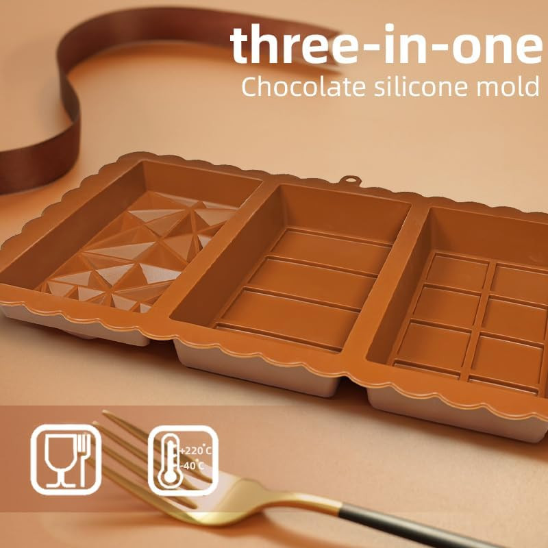 Chocolate Bar Mold - Food Grade Silicone Chocolate Molds, Non-Stick & Easy to Re gallery