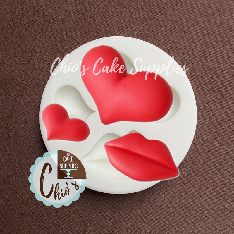 Hearts and Lips Silicone Mold, 4 cavities gallery