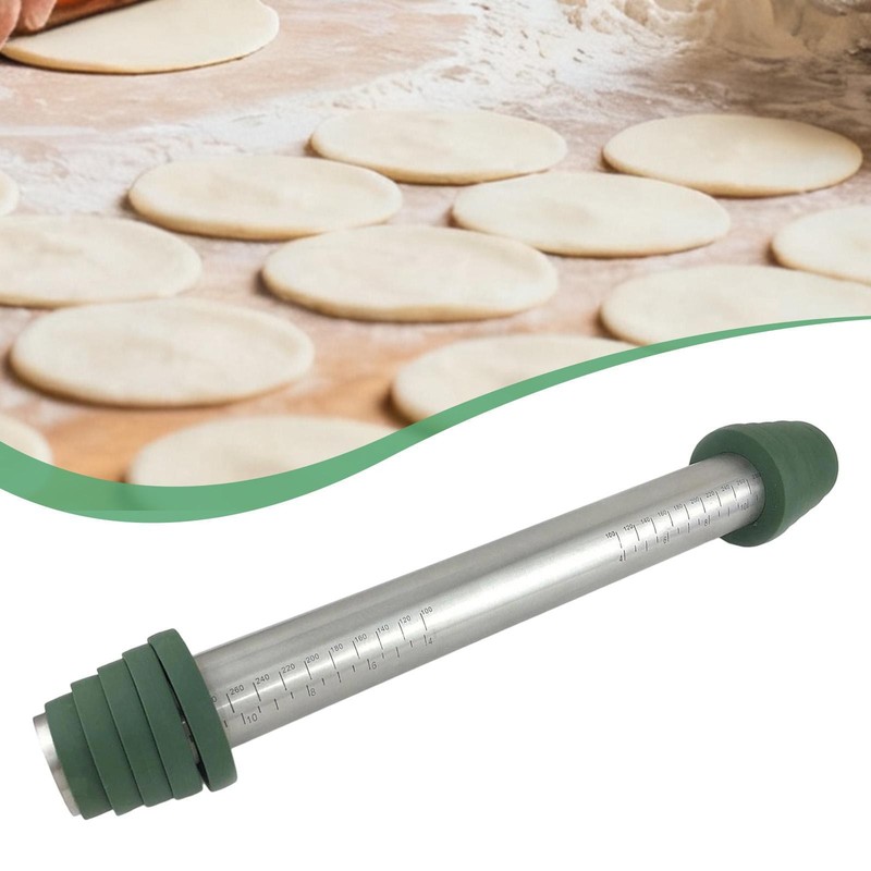 Stainless Steel Rolling Pin Versatile with Scale for Biscuits Pies Dumplings