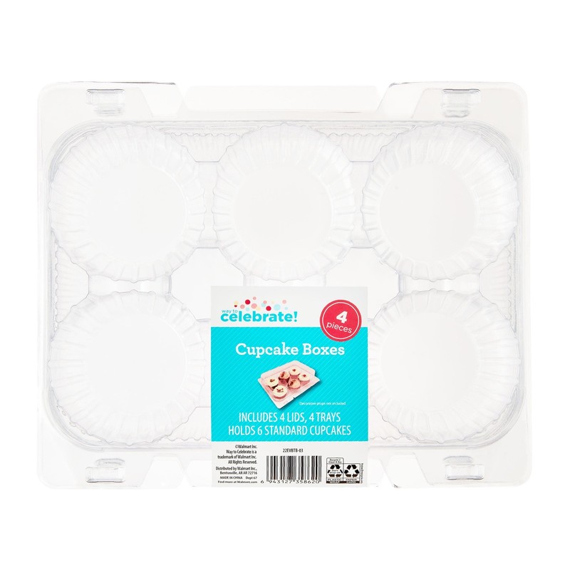 (2 pack) Clear Cupcake Boxes, 4 Count, by Way To Celebrate gallery