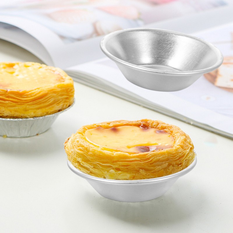 10PCS DIY Small Cake Mold Stainless Steel Egg Tart Round Resuable Nonstick gallery