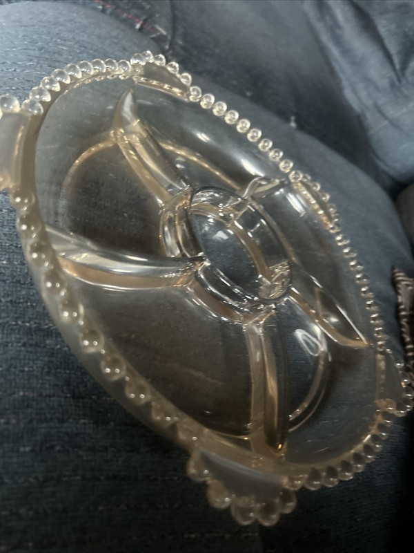 Vintage Imperial Glass Candlewick 5 sectioned Clear Bowl Dish gallery