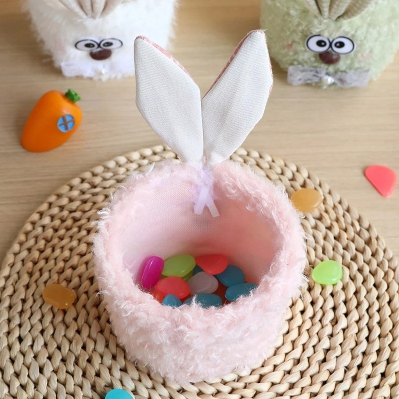 Easters Basket Easters Eggs Hunting Basket Bunnies Easters Bucket with Plush Ear gallery
