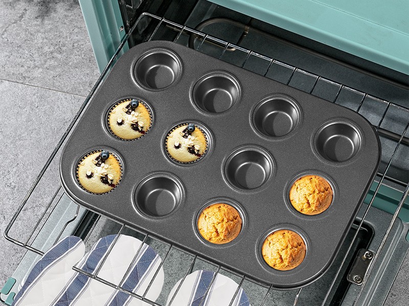 Mini Muffin Pan, Premium Small Cupcake Pans, Carbon Steel 12-Cup Muffin Tin, gallery