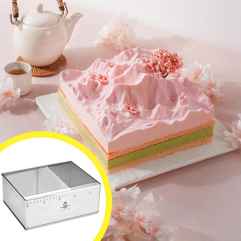Adjustable Rectangle Mousse Cake Ring Mold - Extendable Stainless Steel Recta... gallery