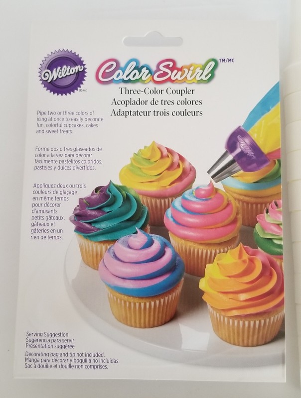 Color Swirl 3-Color Coupler Cupcake Decorating Set