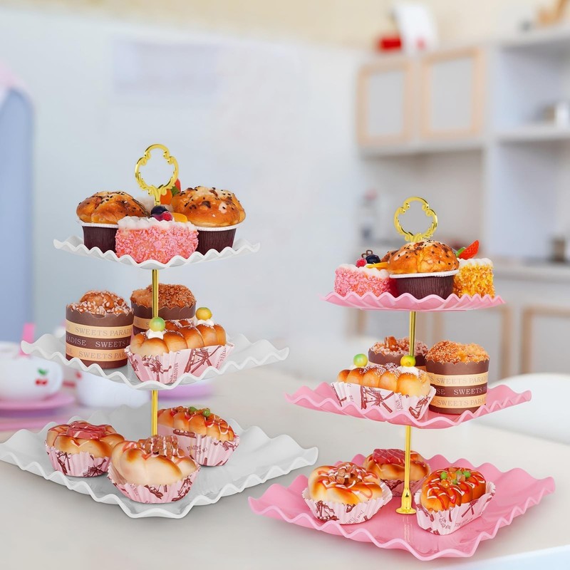5 Pcs Dessert Table Display Set - 2 Pcs 3-Tier Dessert Display Stands & 3 Pcs... gallery