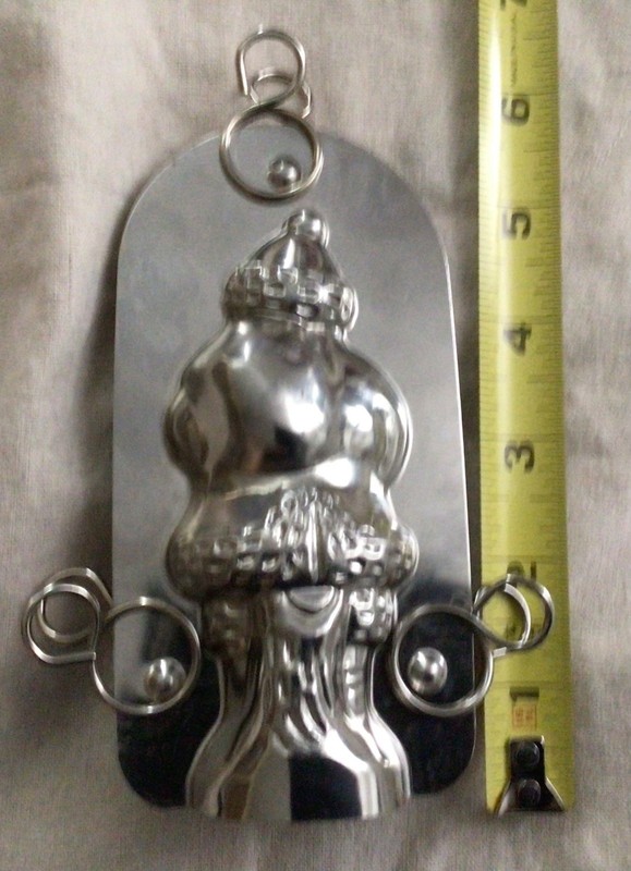 STAINLESS STEEL MOLD SANTA CLAUS VINTAGE Chocolate, Butter, Ice Cream, W/ Clips gallery