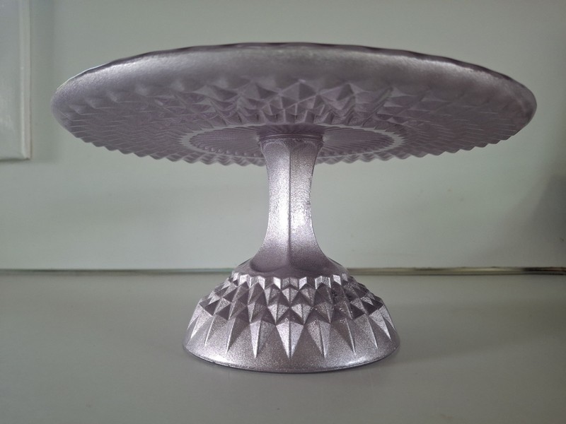 Light, Shinny Purple Cake Stand Or Decorative Pedestal 9" × 4.5" gallery