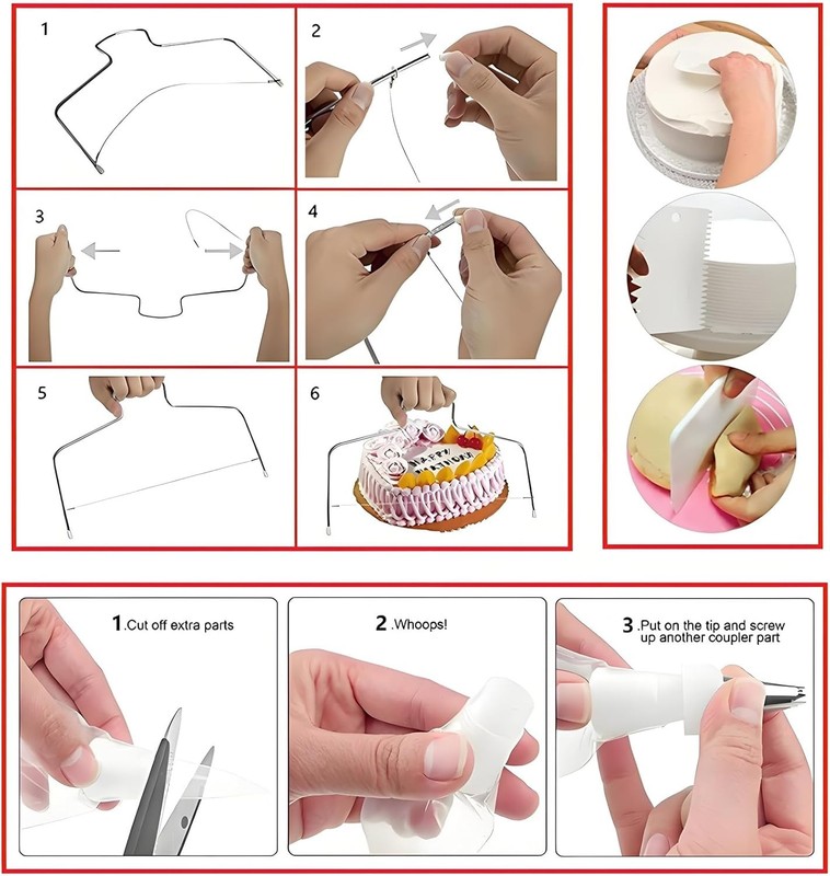 Cake Decorating Kit with Turntable Tips Icing Spatulas Leveler 87 pcs gallery