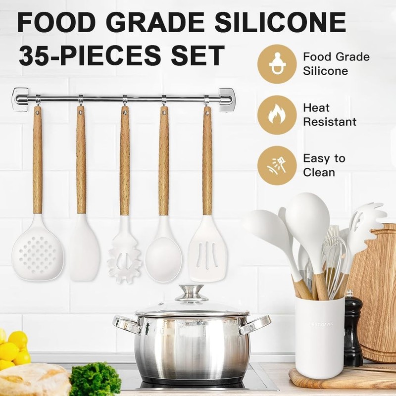 Cooking Utensils Set- 35 PCs Kitchen Utensils with Grater,Tongs, Spoon gallery